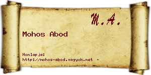 Mohos Abod névjegykártya